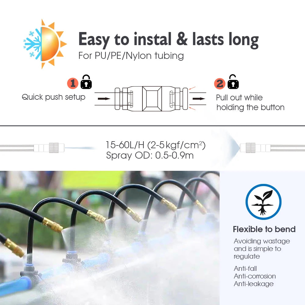 360° Brass Atomization Spray Nozzles – 5/10pcs Garden Irrigation