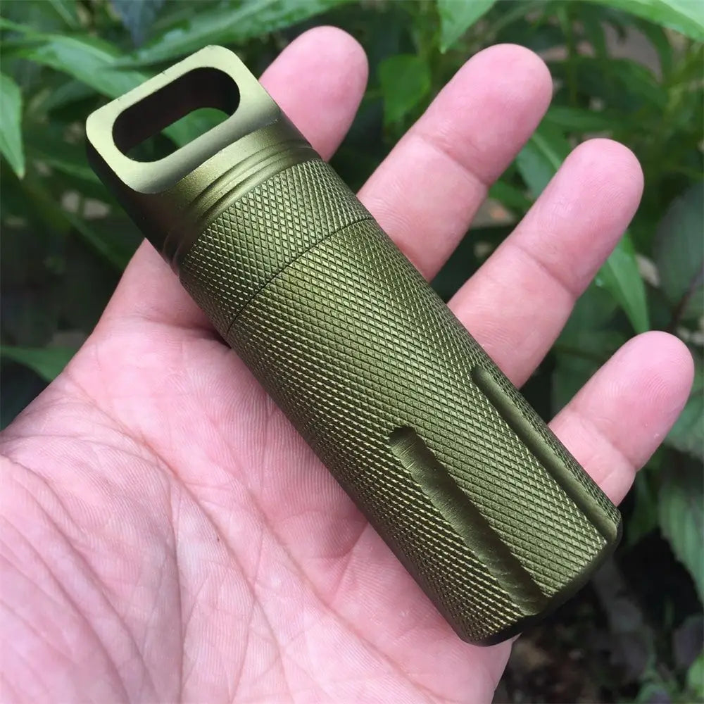 Waterproof EDC Capsule Container – Airtight Aluminum Pill Case