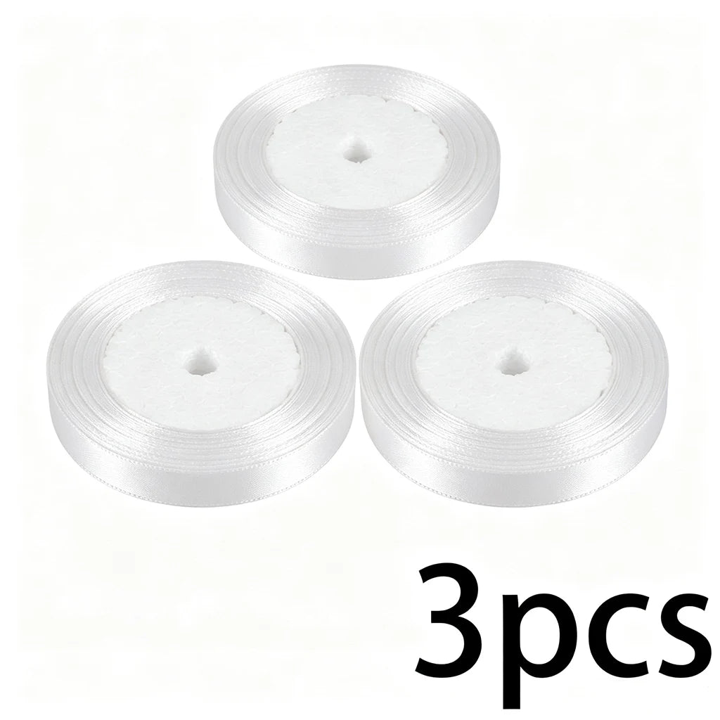 White Single Face Satin Ribbon 25 Yards – Gift & Craft Wrap