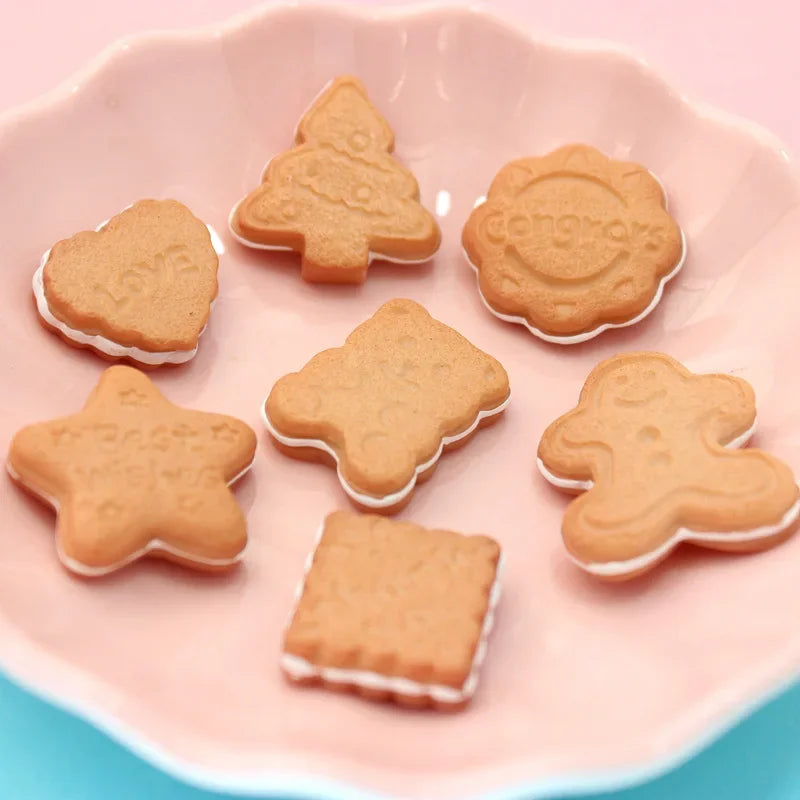 5-Pack Resin Bear Biscuit Flat Back Cabochons – DIY Craft