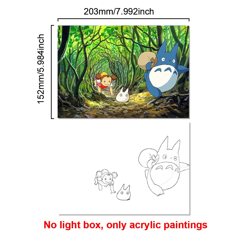 Totoro Acrylic LED Night Light | Anime Illuminated Wall Lamp