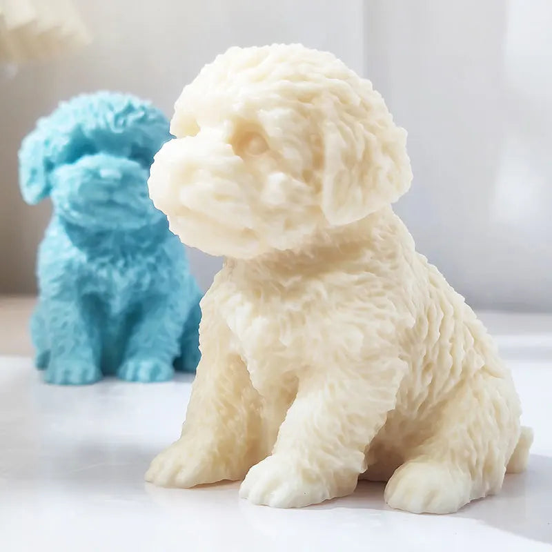 3D Sitting Teddy Dog Silicone Mold – Candle Soap Resin Craft