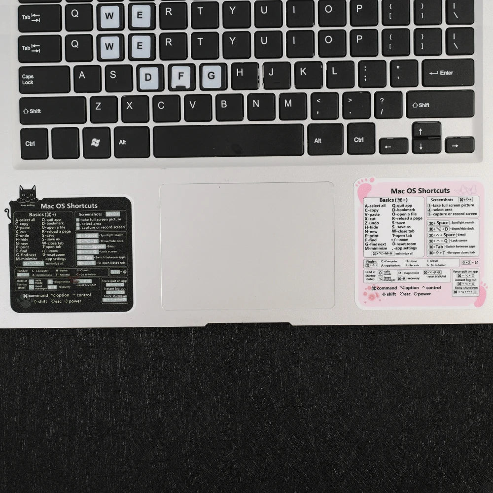 16-Style Keyboard Shortcut Stickers – Waterproof, Universal