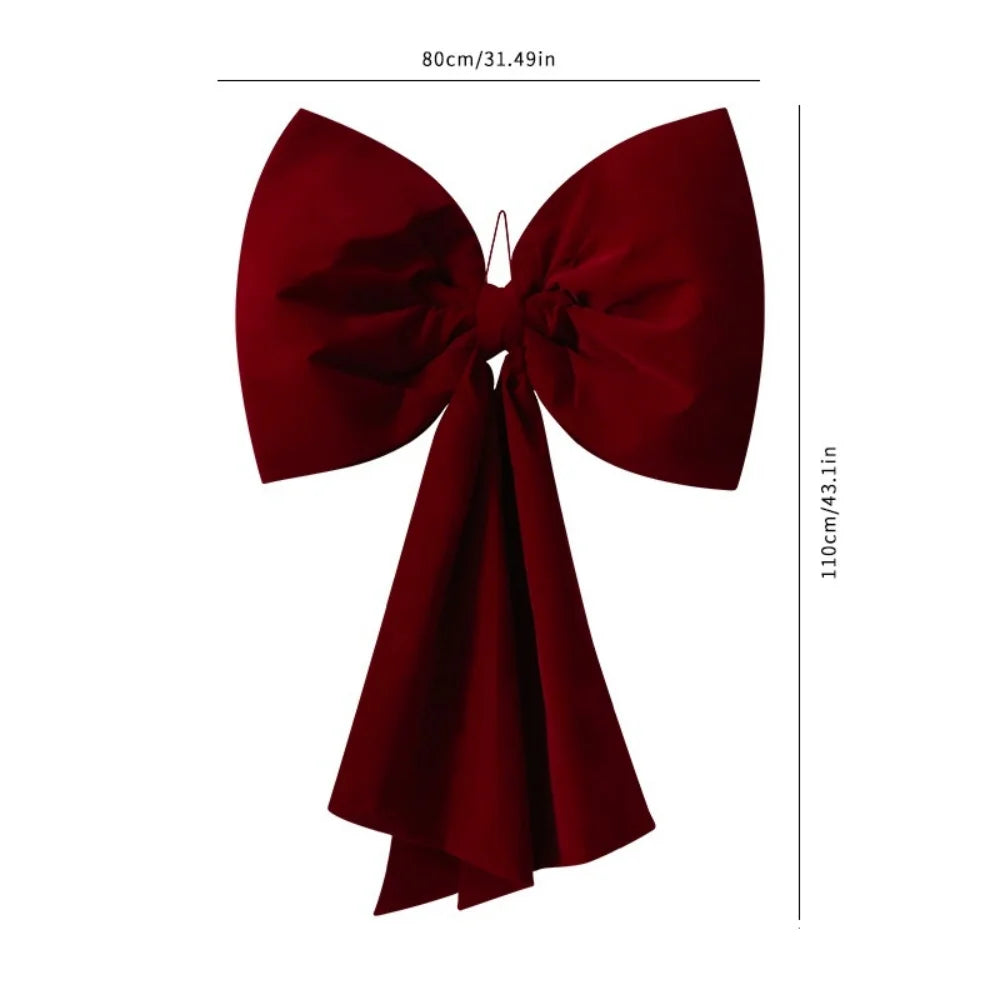 Large Red Velvet Christmas Bow – Tree Topper & Wreath Decor