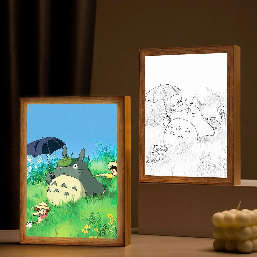 Totoro Acrylic LED Night Light | Anime Illuminated Wall Lamp