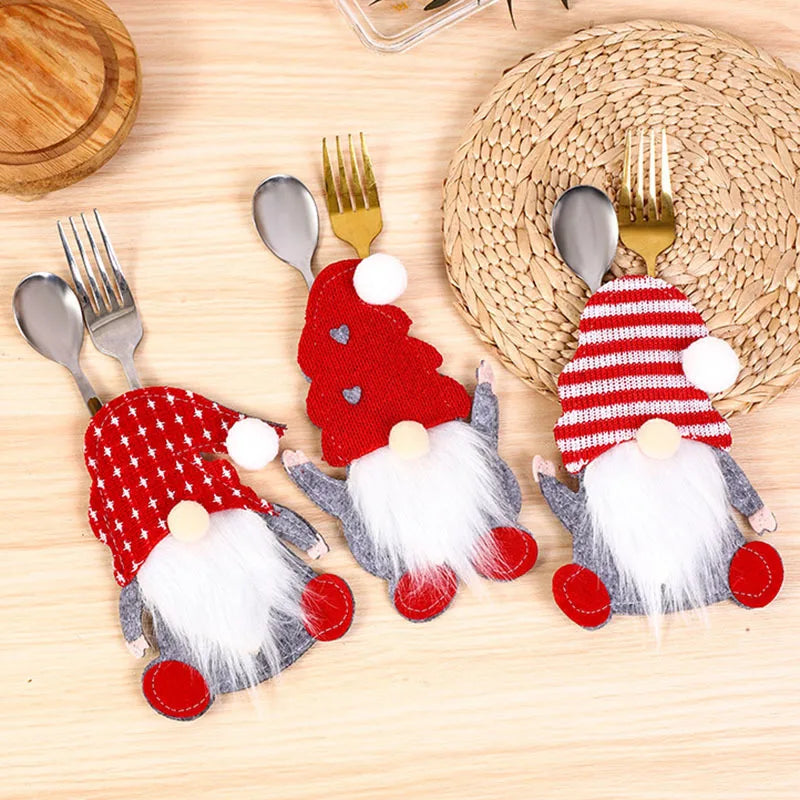 Christmas Faceless Doll Cutlery Cover | Holiday Table Décor