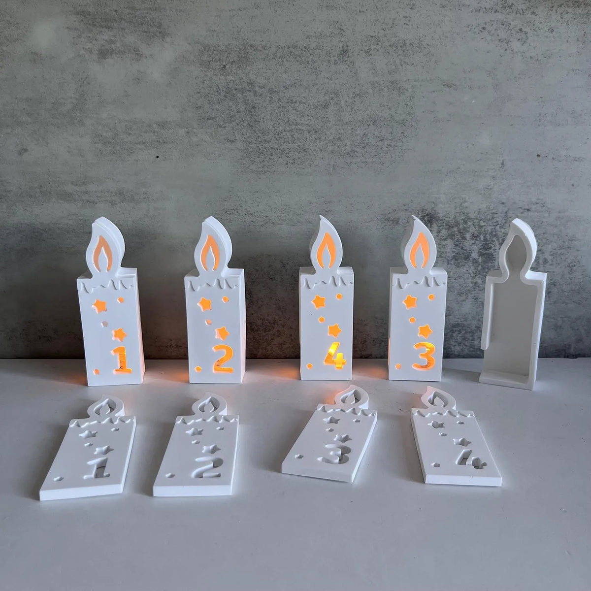 1-2-3-4 Advent Number Candle Silicone Mold – DIY Plaster & Wax