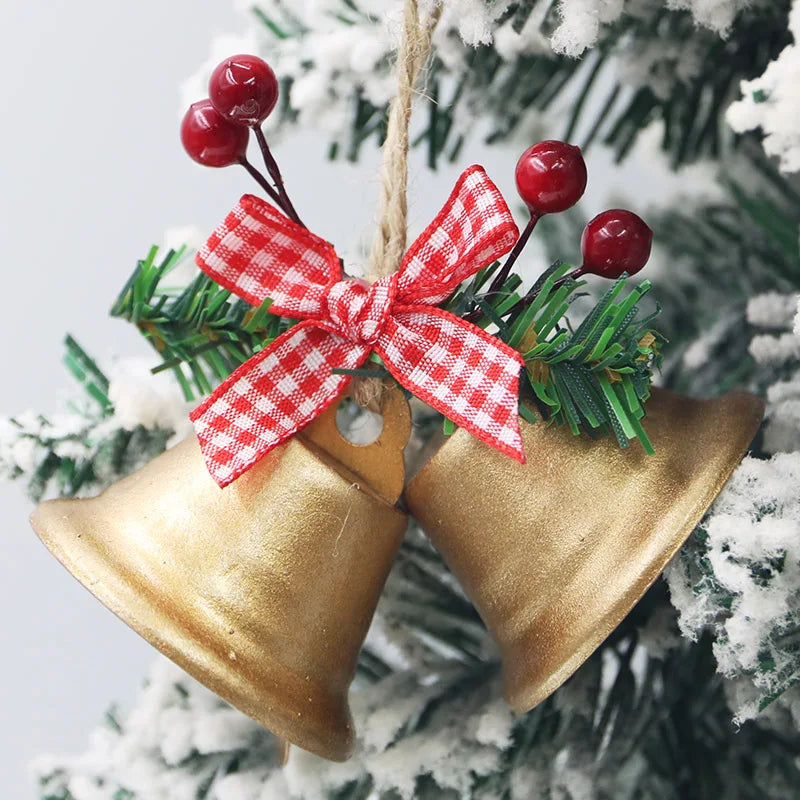 2-Pack 8cm Metal Bell Christmas Ornaments | Berry Bow Decor