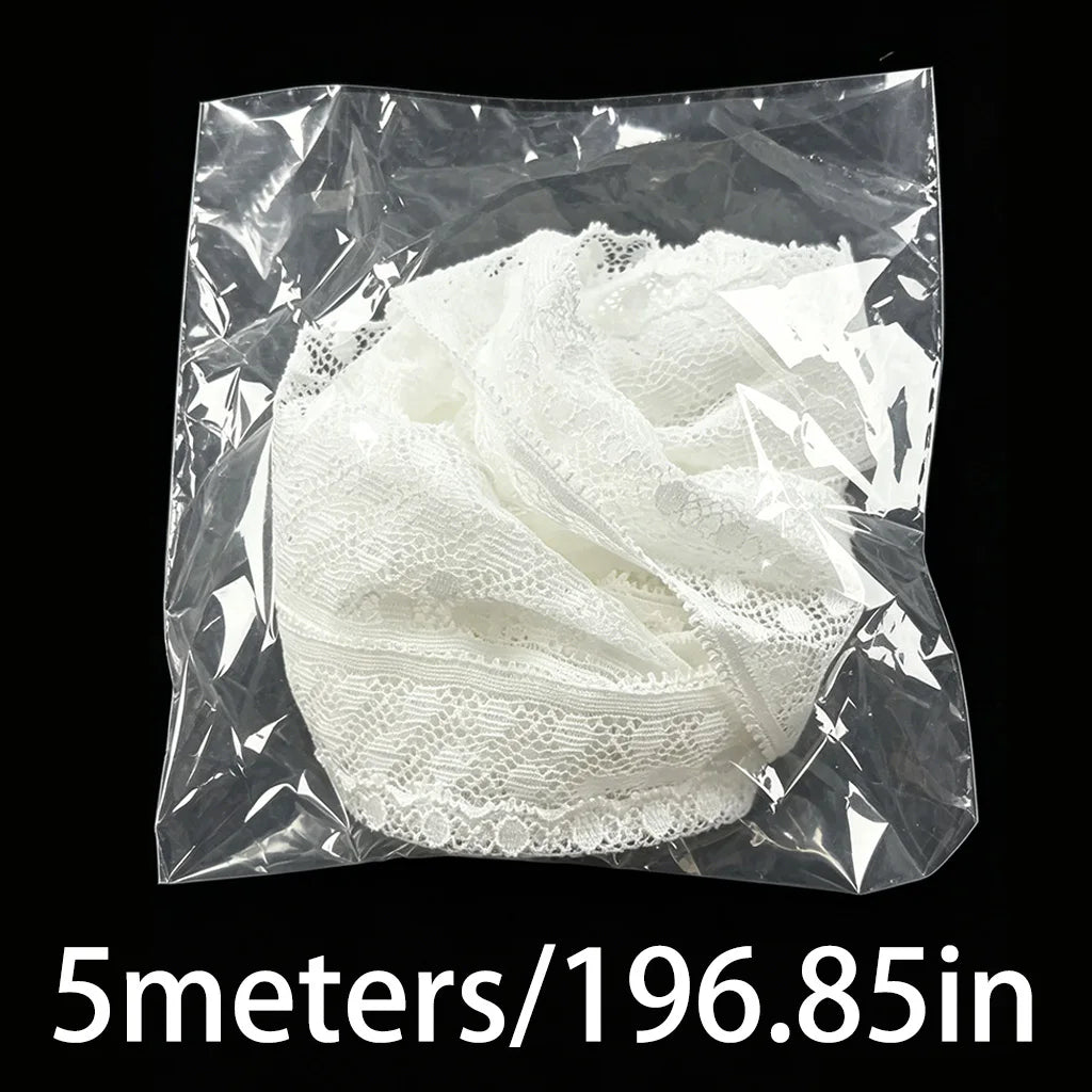5-Meter White Elastic Lace Trim 25mm – DIY Sewing & Crafts