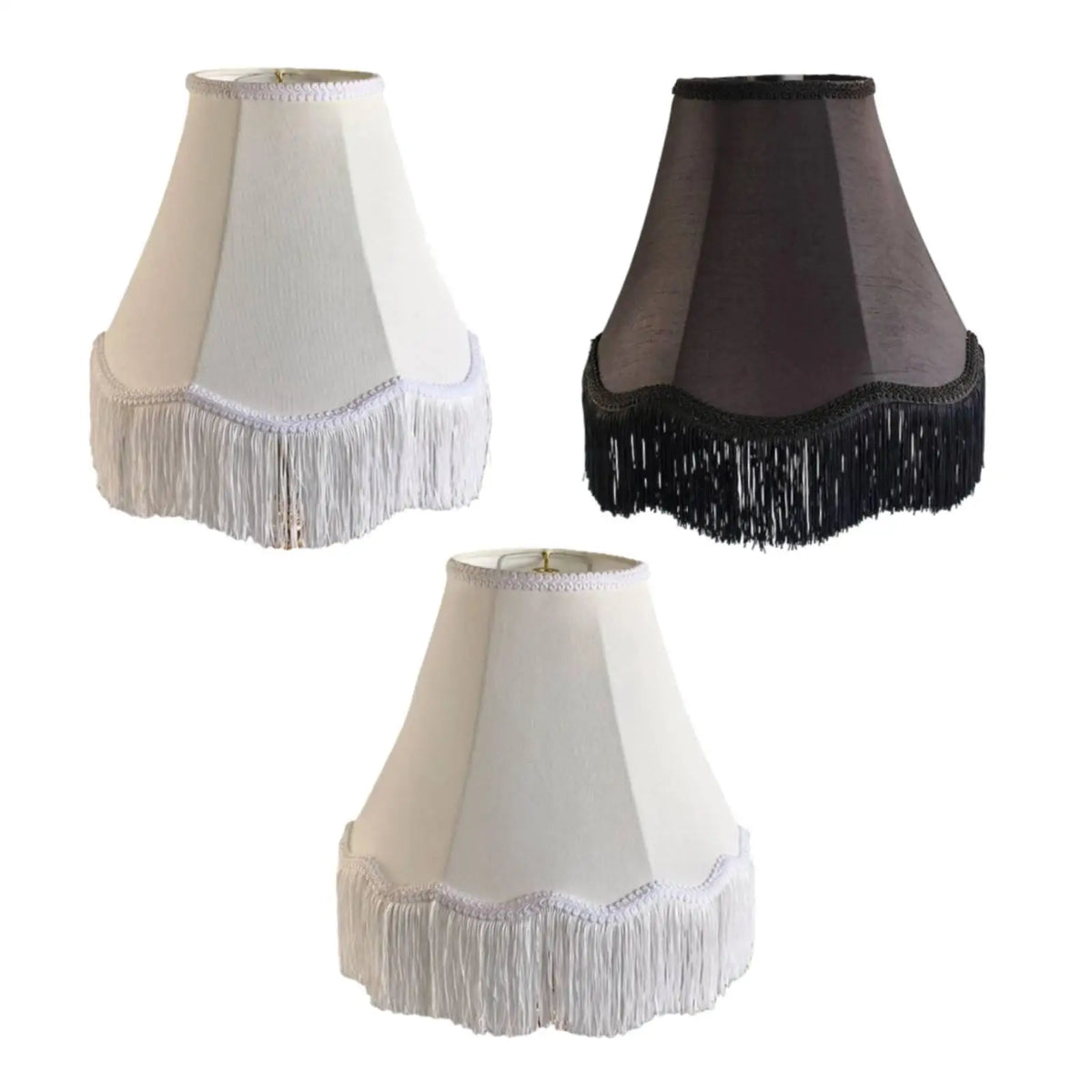 Vintage Victorian Tassel Lampshade | Shell Pattern Lamp Cover