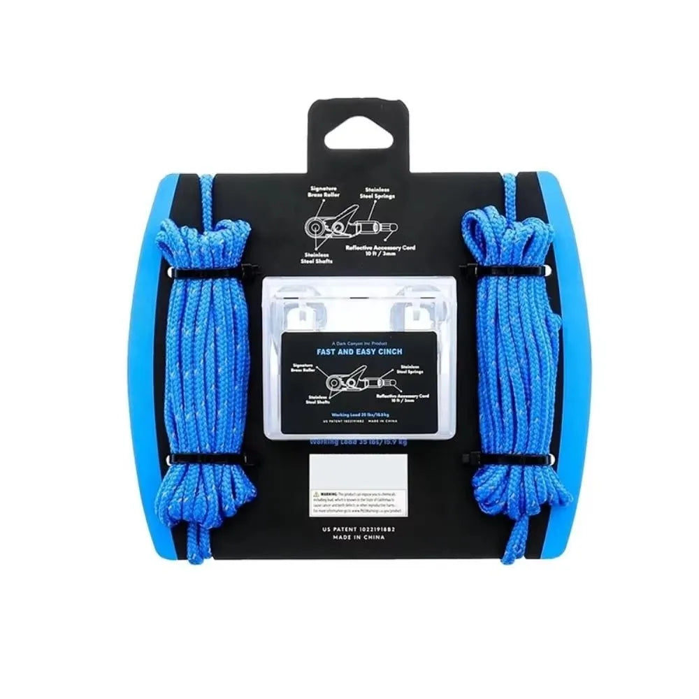 Knot-Free Rope Tensioner 6-Pack – Locking Tie-Down w/ Hooks