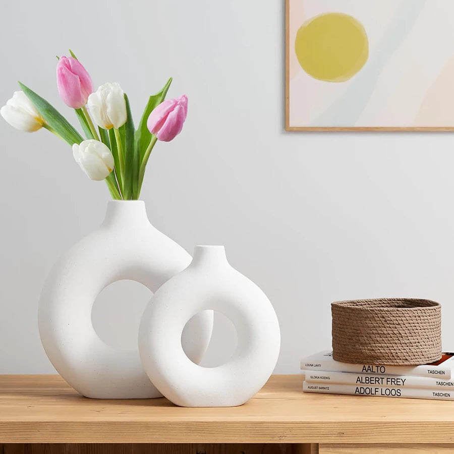 White Nordic Plastic Decorative Vase – Table & Wedding Décor