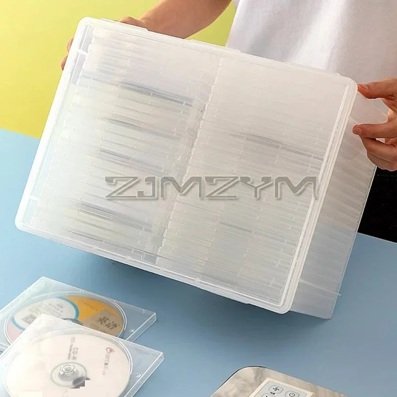 Transparent CD DVD Storage Box – Large Capacity Snap Cover