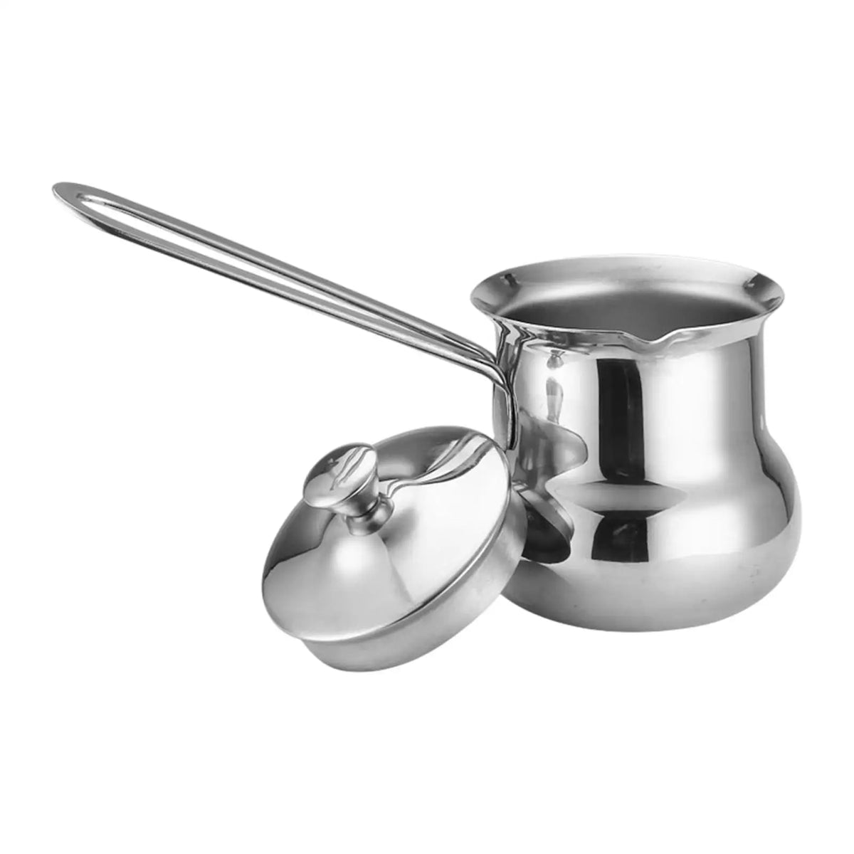 Stainless Steel Turkish Coffee Pot – Long Handle Milk Warmer