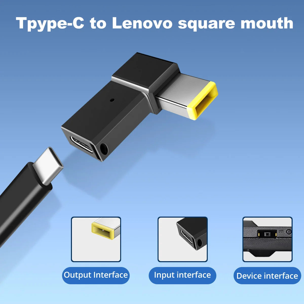 USB-C to DC Adapter 100W PD Fast Charging for Lenovo ThinkPad