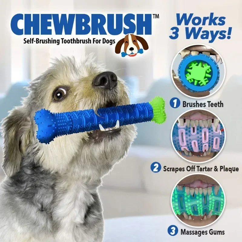 Dog Rubber Chew Toy – Bone Shape Teeth Cleaning Teething Stick