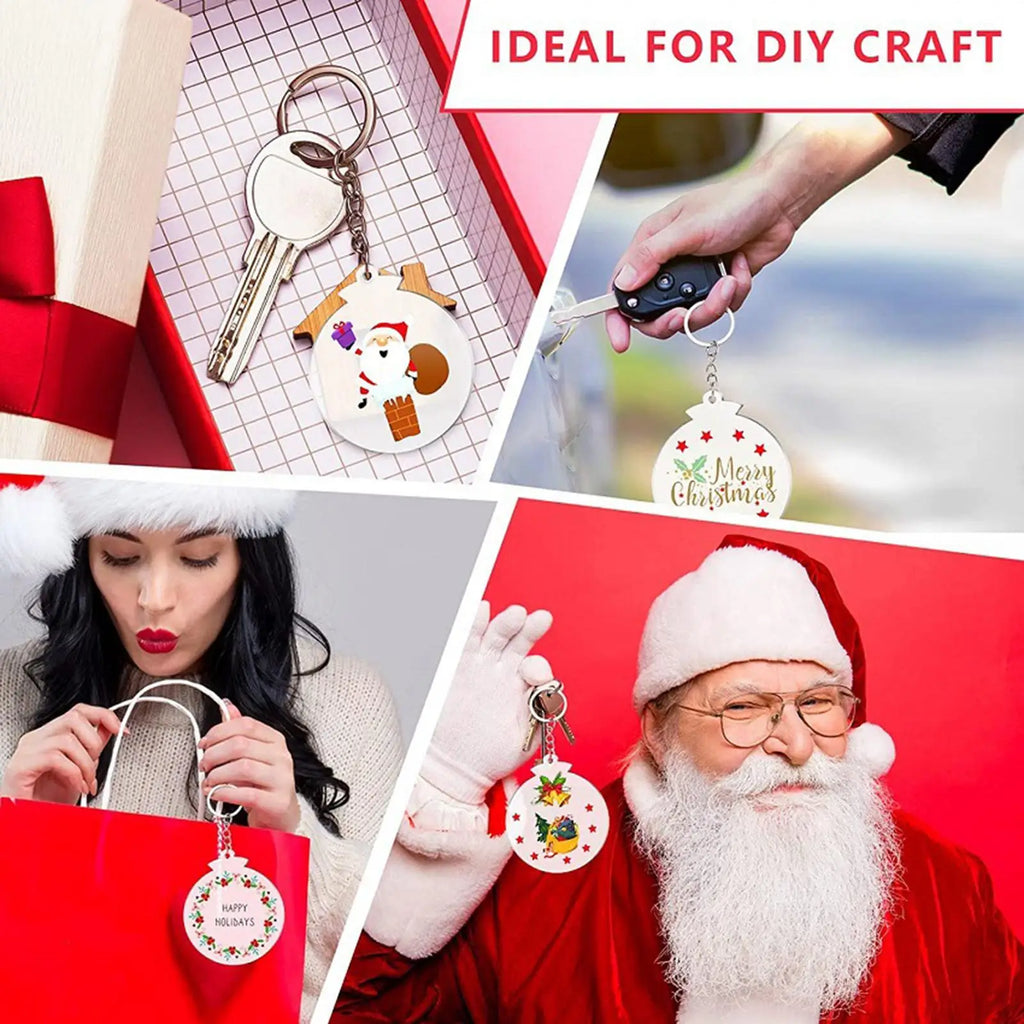 30-Pack Blank Clear Acrylic Christmas Ornaments – 3" DIY Discs