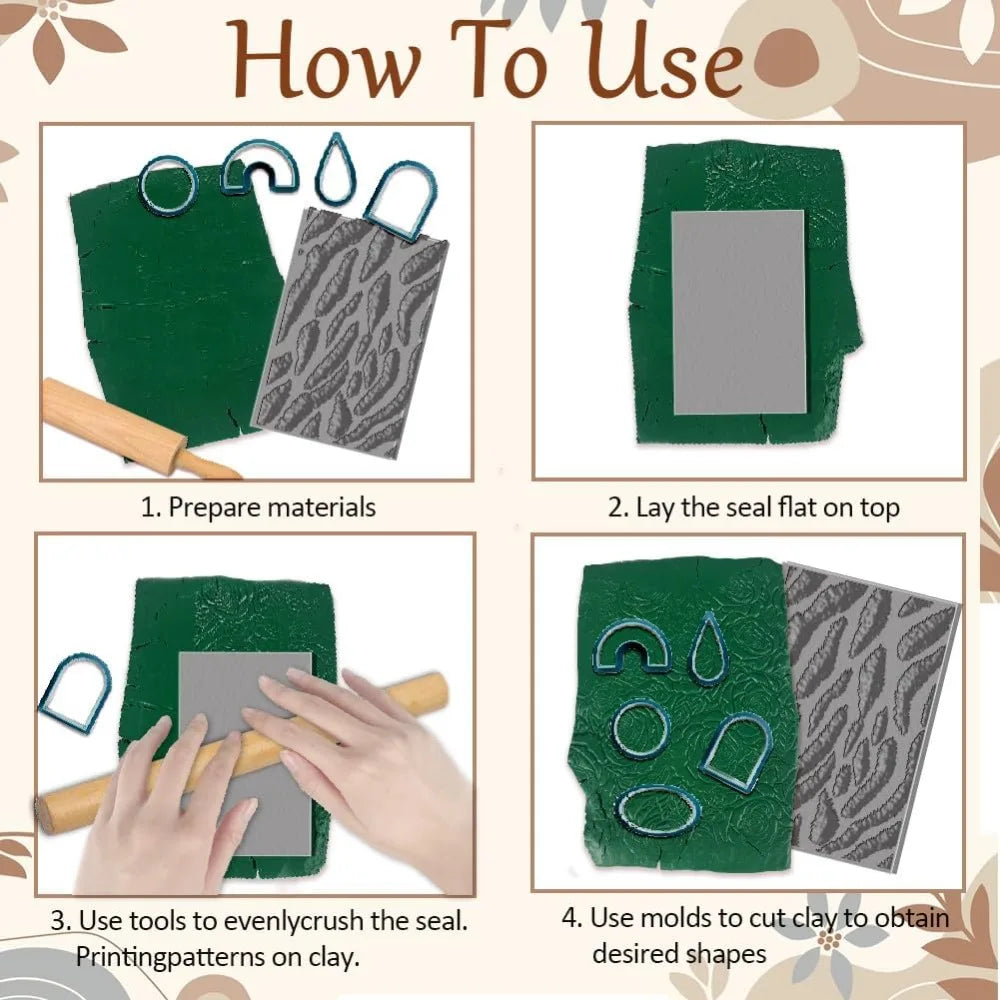 Animal Skin Polymer Clay Texture Mats – 4-Sheet Set