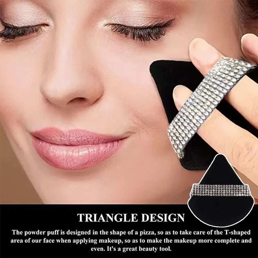 Diamond Triangle Velvet Powder Puff – Soft Makeup Sponge