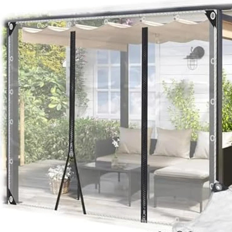 Clear PVC Tarpaulin Dual Zipper – Waterproof Outdoor Cover