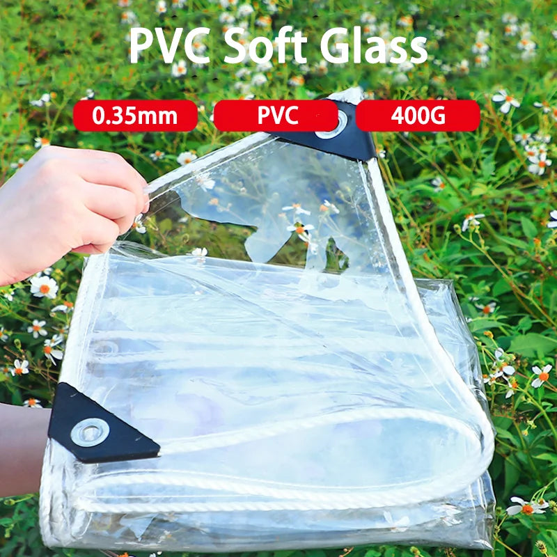 Transparent PVC Tarp – Clear Waterproof Rain Cover Curtain