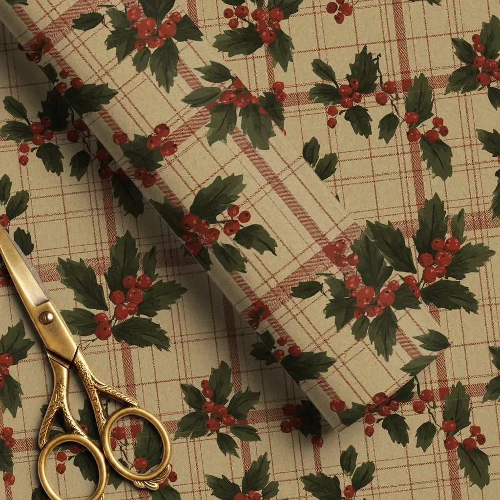 Christmas Wrapping Paper Roll 5M – 4 Festive Kraft Designs