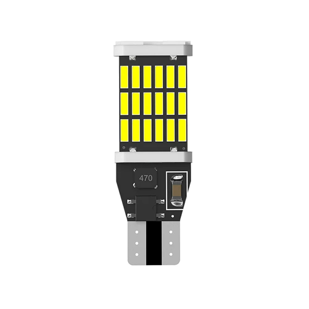 2PCS T15 LED Bulbs W16W 45-SMD 6000K Car Reverse Backup Light