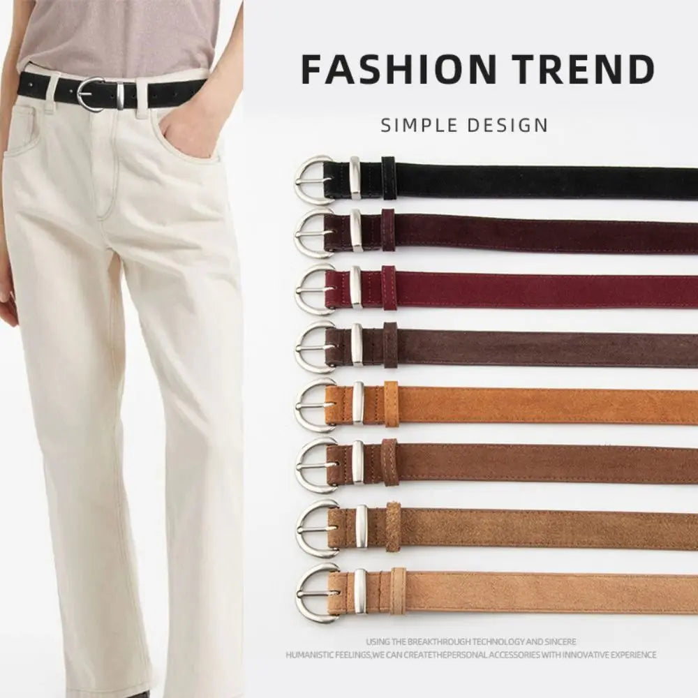 Women's Luxury Suede Leather Pin Buckle Belt | Waistband