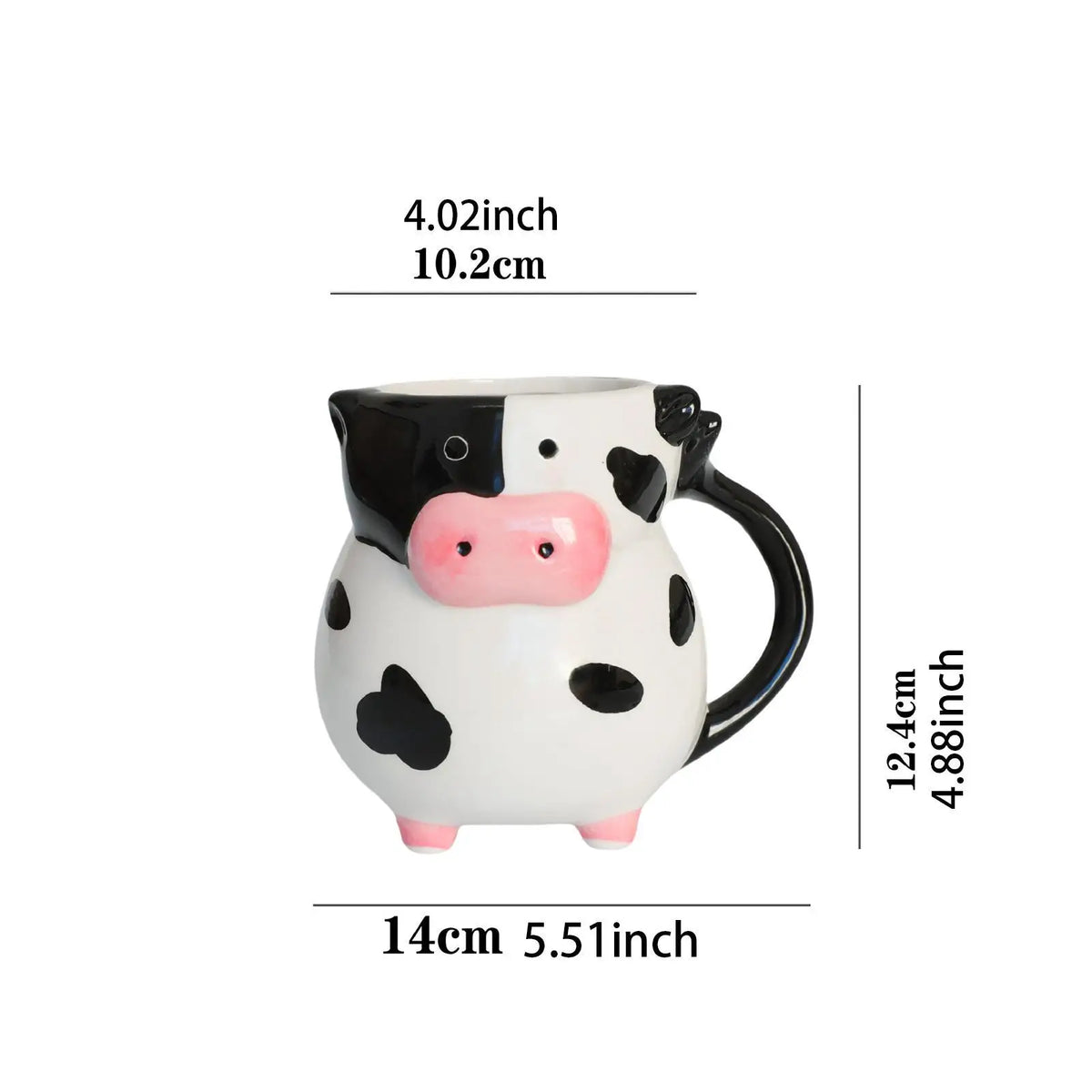 Kesoto Ceramic Cow Print Mug – Coffee, Tea & Oatmeal Cup