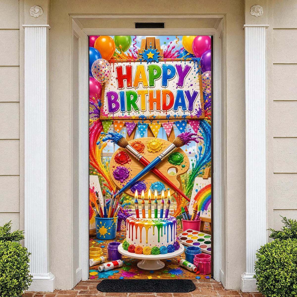 Cowboy Western Birthday Backdrop – Rustic Wooden Party Banner