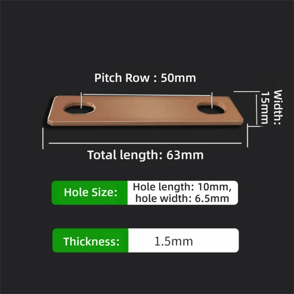 Copper Battery Busbar Connector M6 | 30Ah–300Ah Lithium