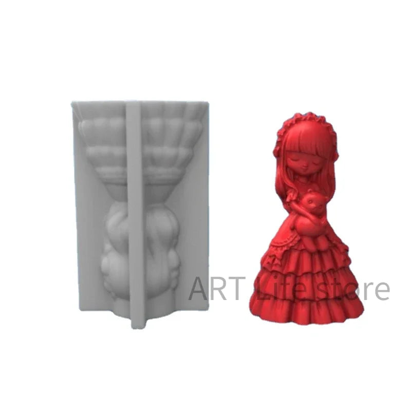 3D Princess Silicone Mold – DIY Candle, Resin & Plaster Casting