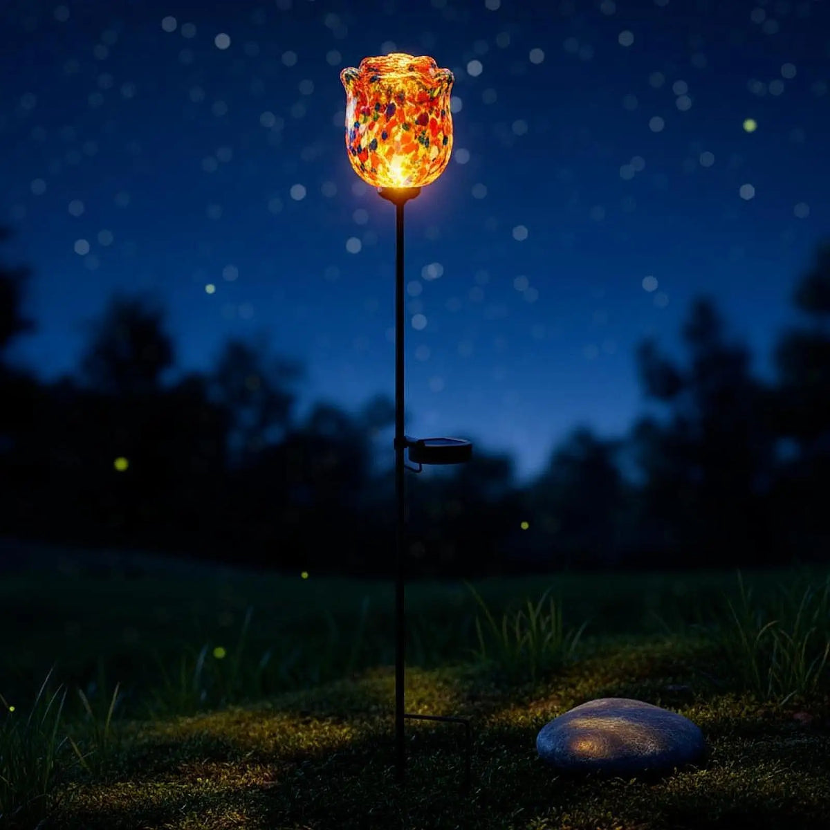 Solar Rose Garden Stake Light – Weatherproof Iron Art 66cm