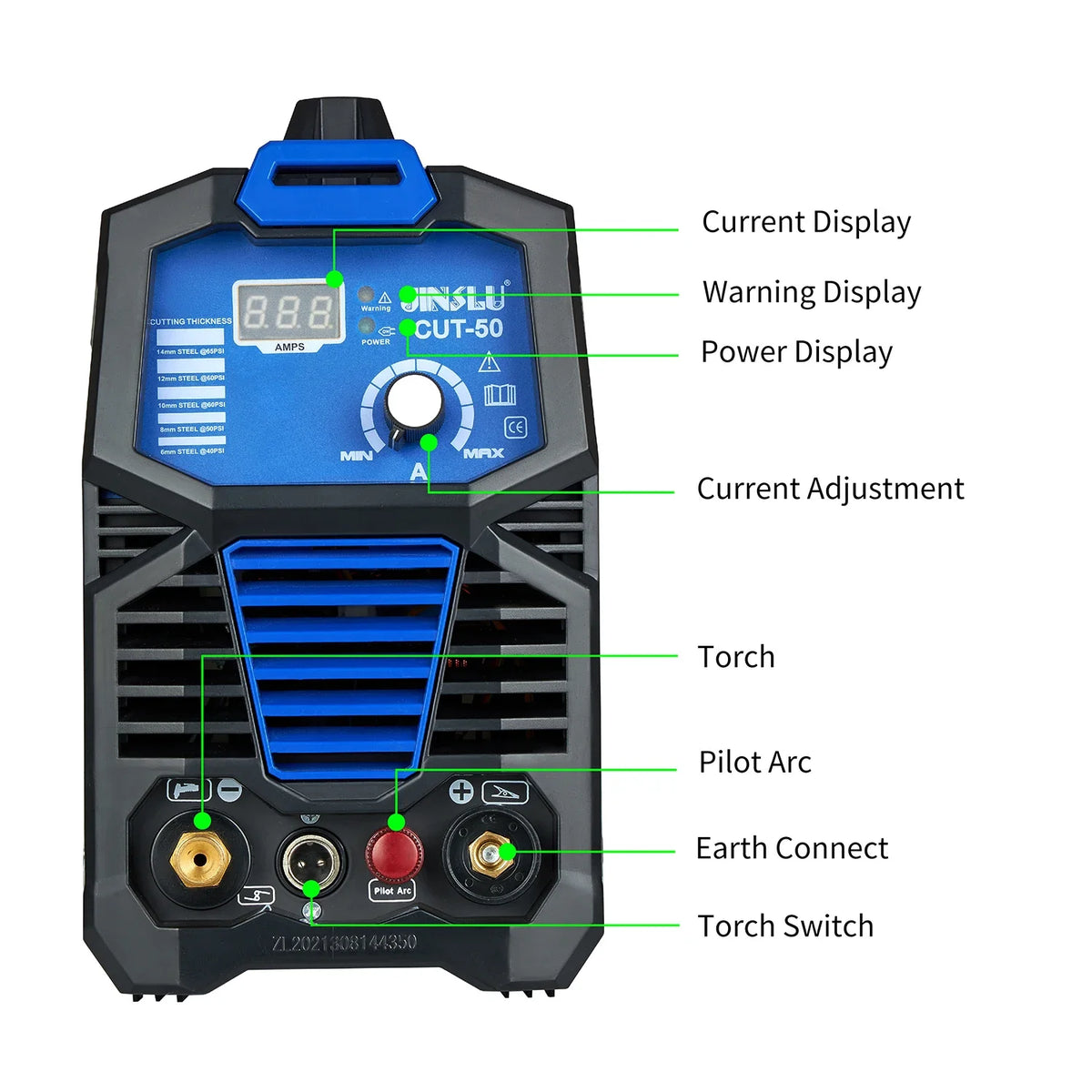 JINSLU CUT50L 50A Non-Touch Pilot Arc Air Plasma Cutter