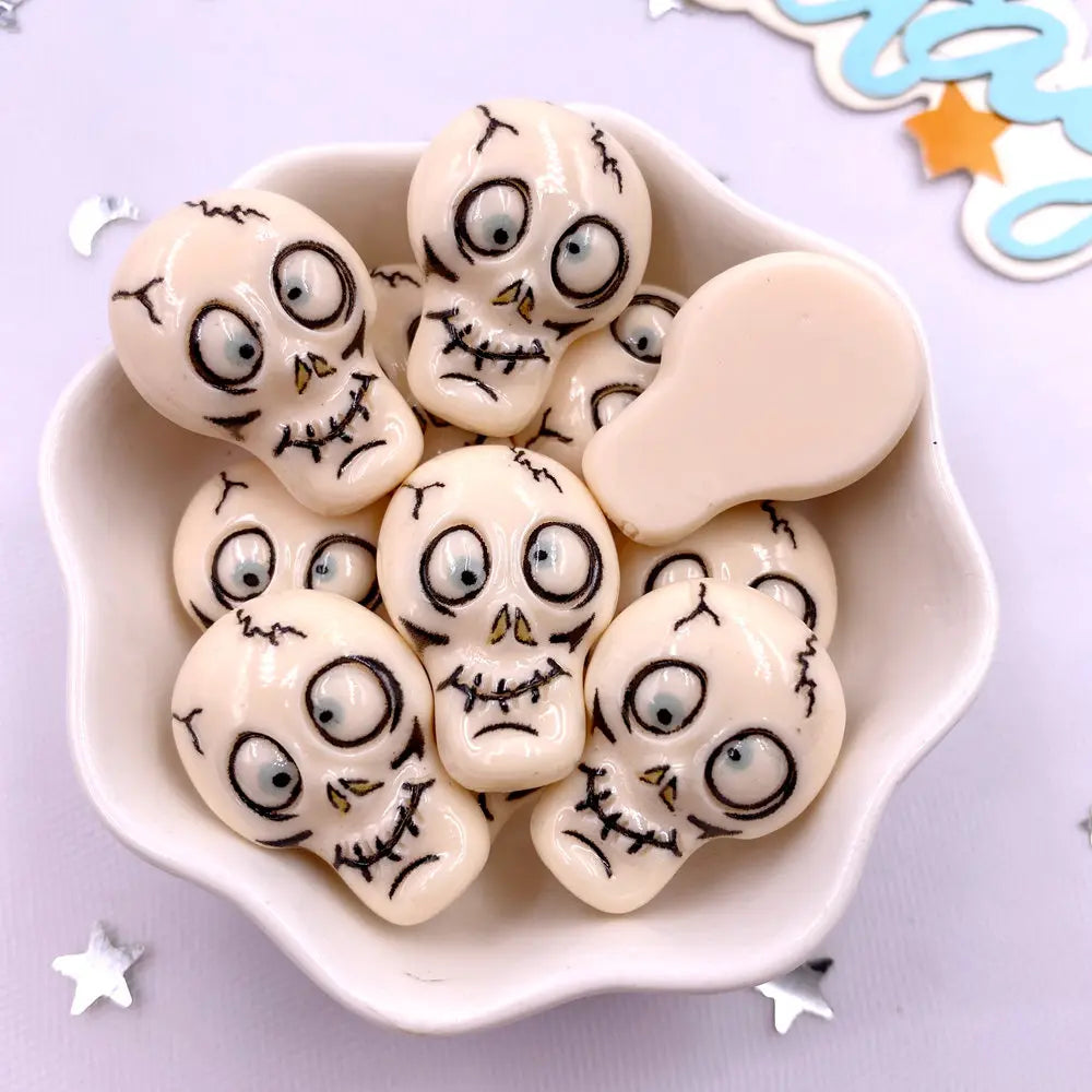 8-Piece 3D Resin Halloween Flatback Figurines for DIY Crafts