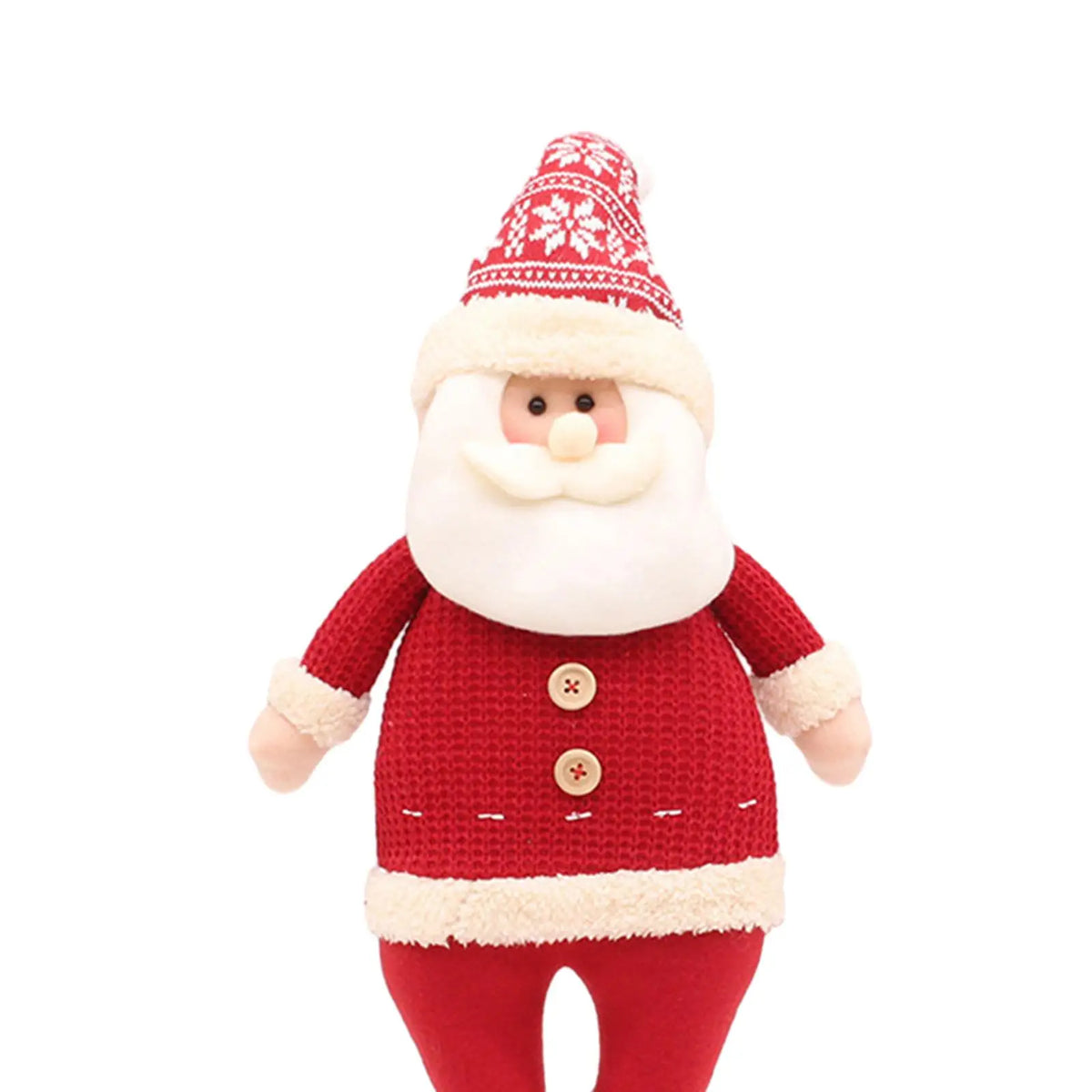 Santa Standing Figurine – Cloth Christmas Doll Table Decor