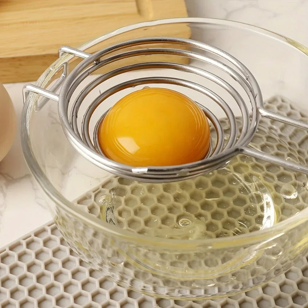 Stainless Steel Egg Separator – Long Handle Yolk White Divider