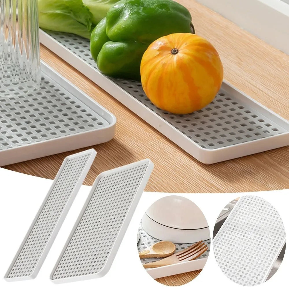 Double-Layer Plastic Dish Drying Rack & Drainage Tray