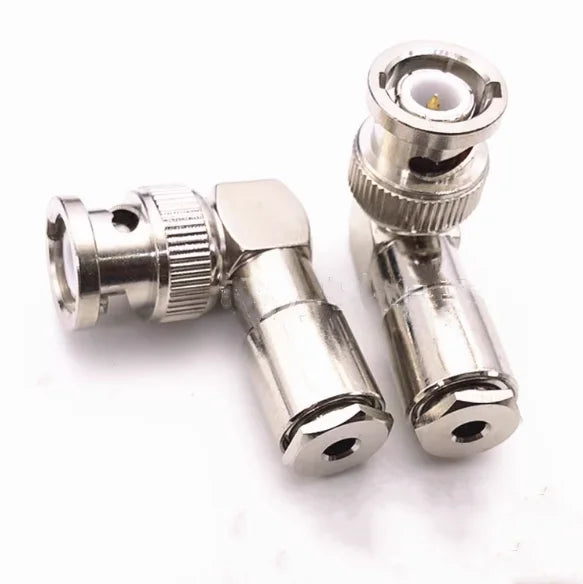 BNC Male Right Angle Clamp Connector – RG58 RG174 RG6 Coaxial