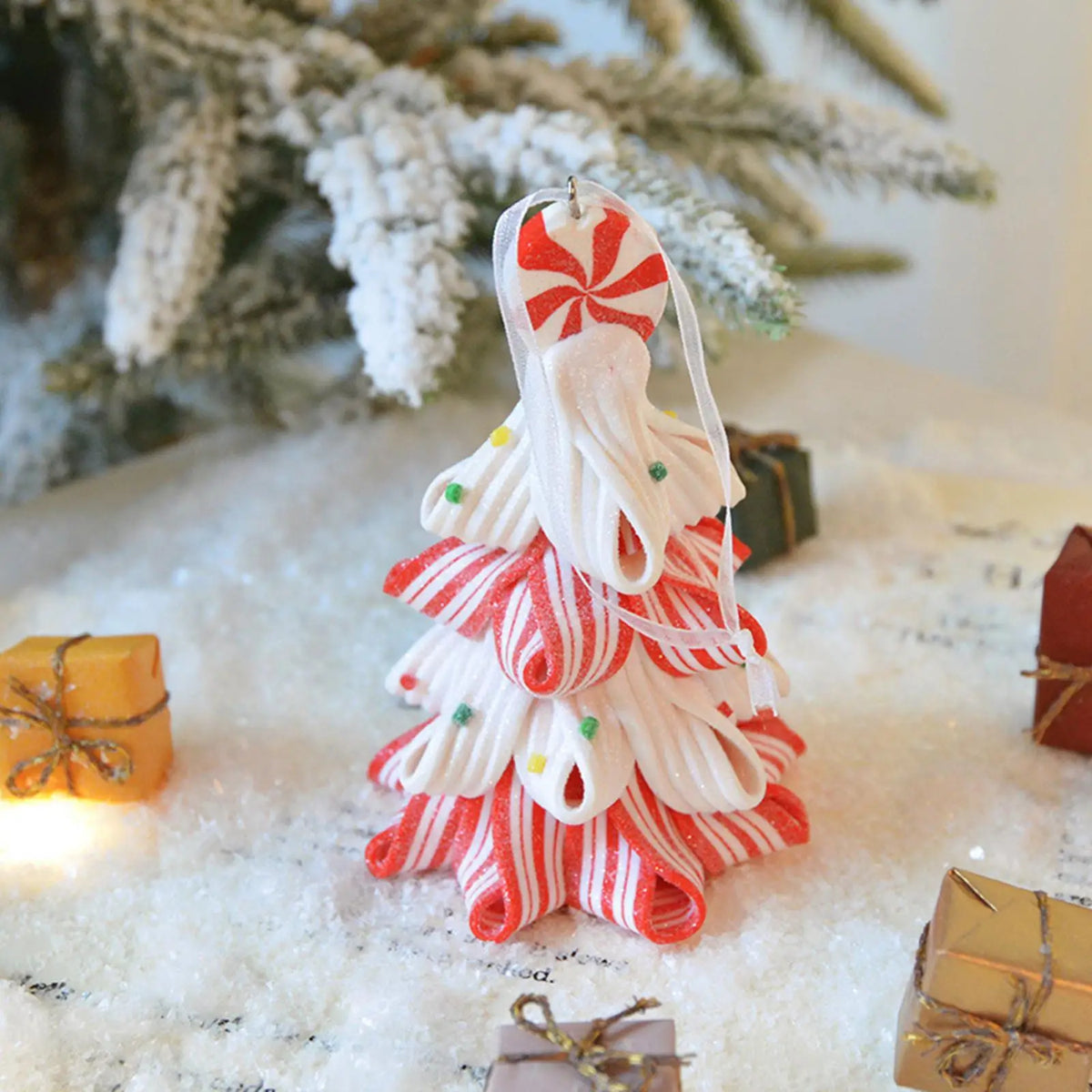 Polymer Clay Christmas Hanging Ornament – Star Tree Pendant