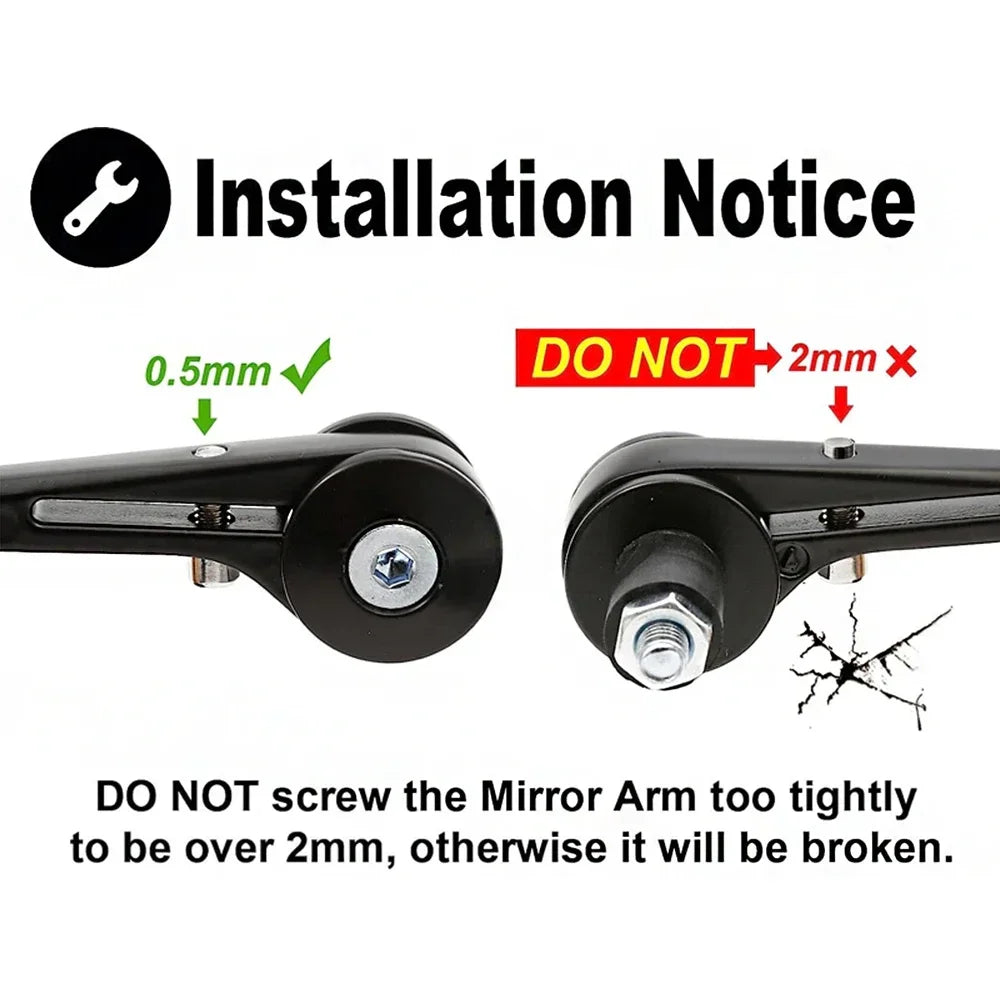 Universal Motorcycle Handlebar End Rearview Mirrors – CNC Aluminum