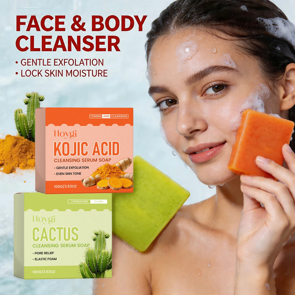 Kojic Acid & Cactus Brightening Soap – Even Skin Tone Cleanser