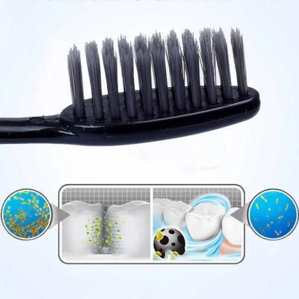 10-Pack Bamboo Charcoal Soft Bristle Toothbrush Set