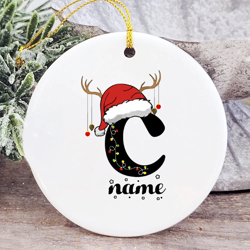 Personalized Baby's First Christmas Ceramic Bauble Ornament