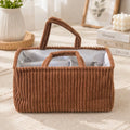 Corduroy Baby Diaper Caddy Organizer | Large Nursery Basket