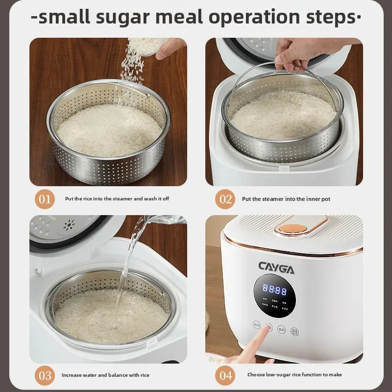 SMVP 3L Ceramic Non-Stick Rice Cooker with Timer & LCD