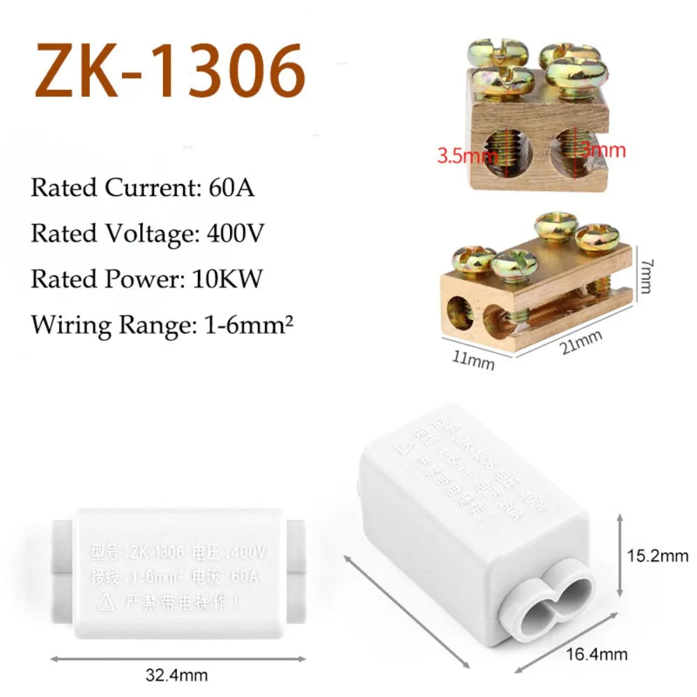 Brass High Power Wire Splitter Terminal Block 60A–100A
