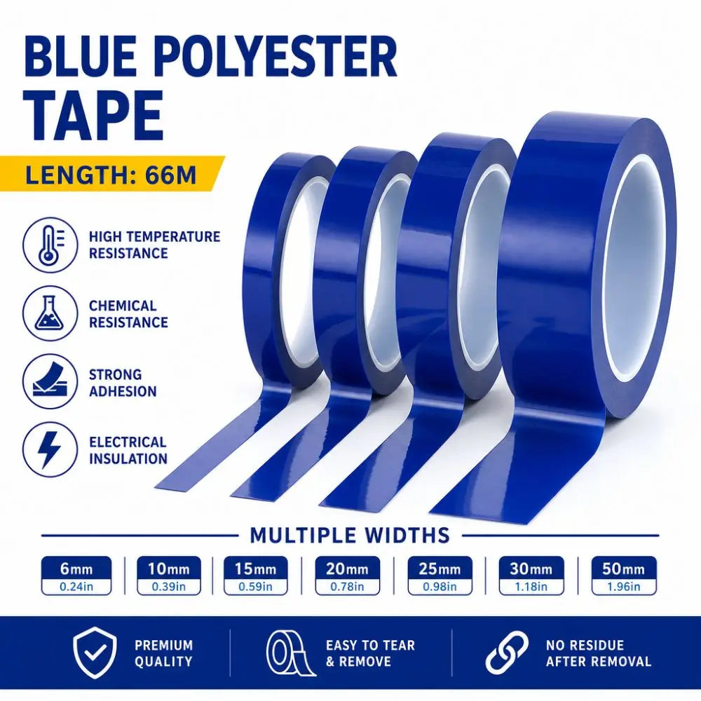 Blue Mylar Marking Tape 66M | 3/5/8/10mm Coding Tape