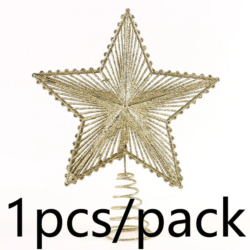 Sequin Star Christmas Tree Topper – Gold, Silver & Red