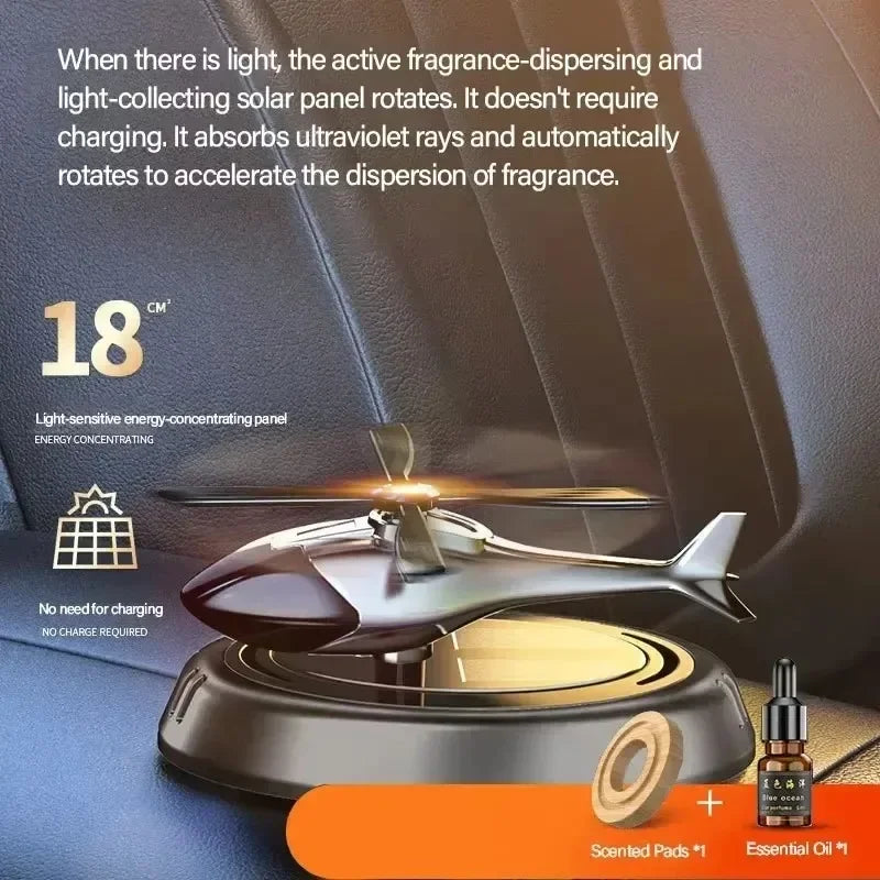 Solar Helicopter Car Air Freshener – Rotating Propeller Diffuser